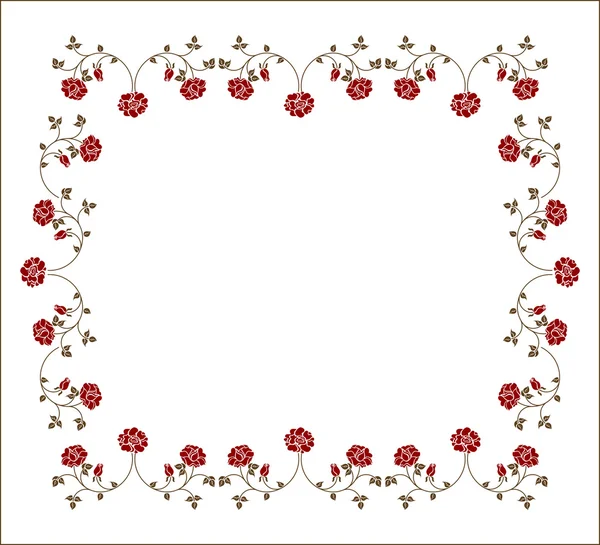 Retro frame with roses. — Stock Vector
