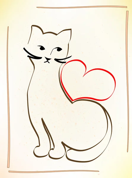 Кота ждет твоя любовь — стоковый вектор