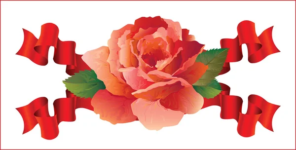 Роза с лентами — стоковый вектор