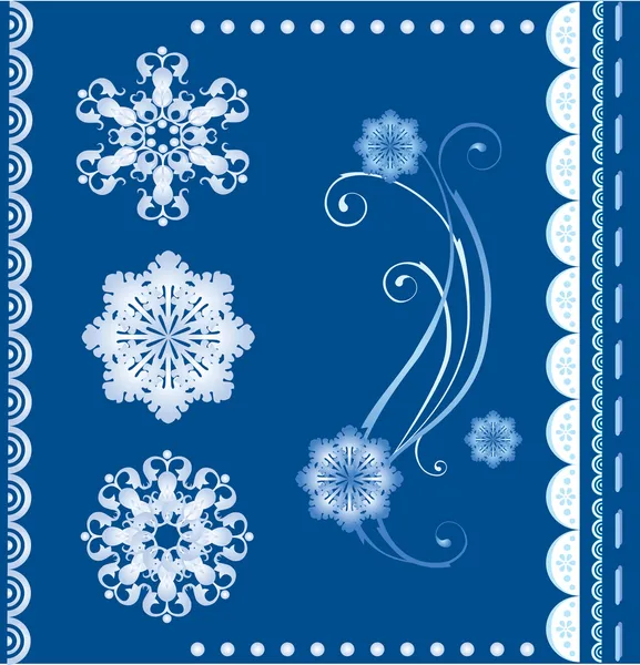 Conjunto de los elementos de diseño de invierno — Archivo Imágenes Vectoriales