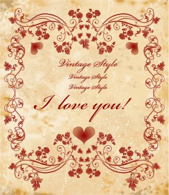 Vinage valentines day card clipart