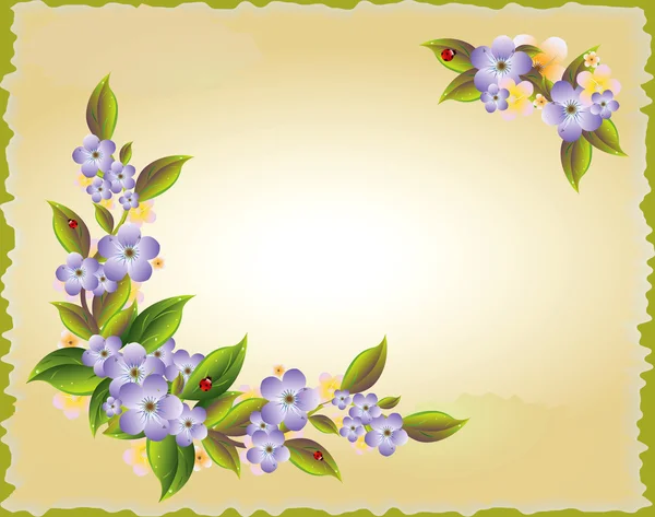 Ilustracja z fioletowe kwiaty — Wektor stockowy