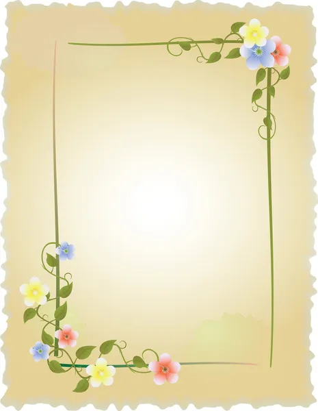 Вінтажна рамка з квітами — стоковий вектор