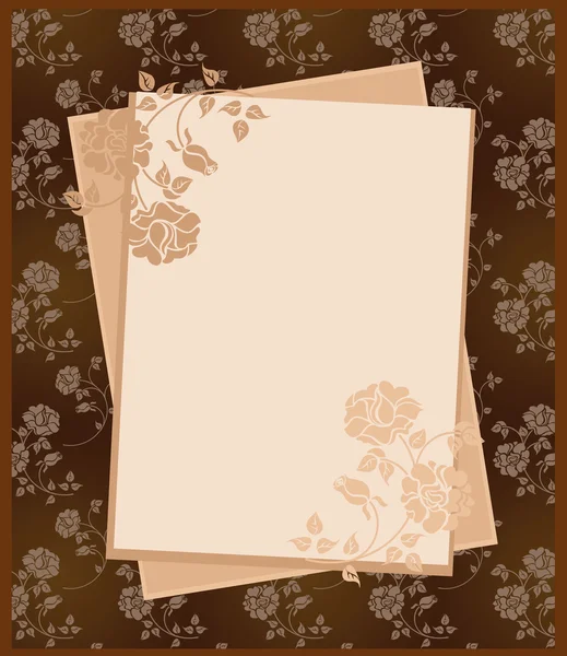 Vintage papier over floral achtergrond — Stockvector