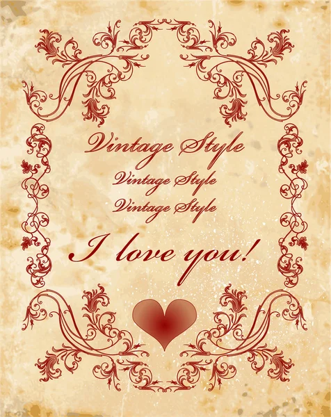 Vinage Valentines carte de jour — Image vectorielle