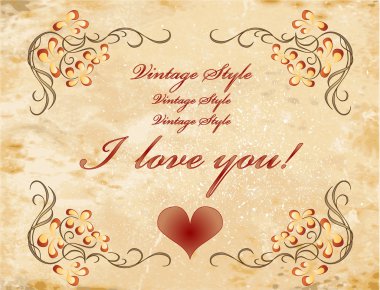 Vinage valentines day card clipart