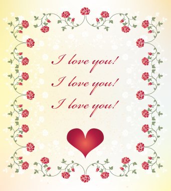 Valentines day greeting card clipart