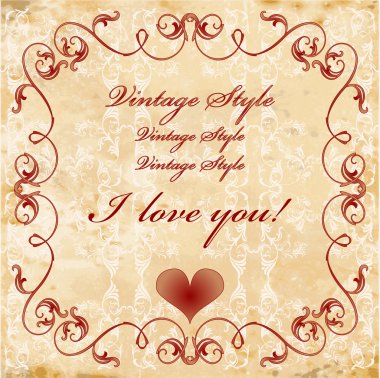 Vinage valentines day card clipart