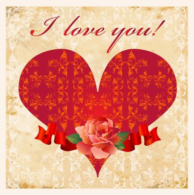 Vinage valentines day card clipart