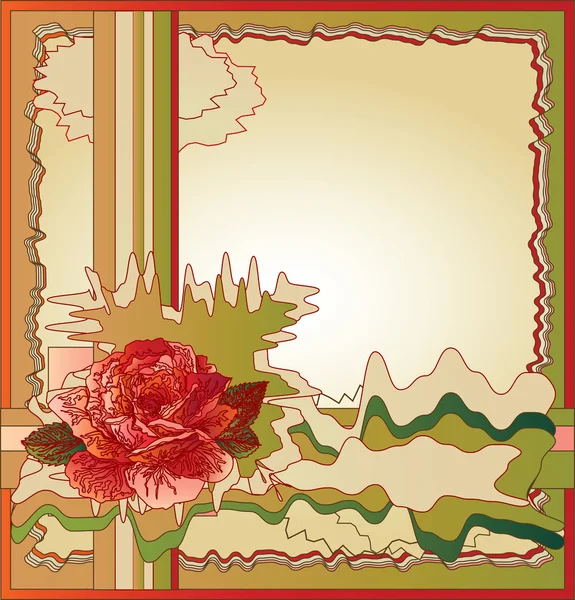 玫瑰与抽象背景 — 图库矢量图片