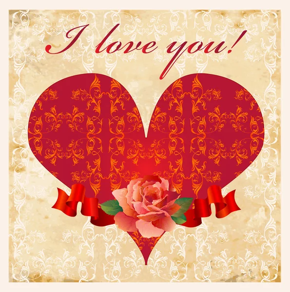 Vinage valentines day card — Stock Vector