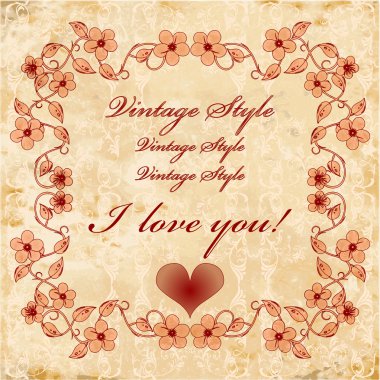 Vinage valentines day card clipart