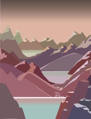 Mountain landscape clipart