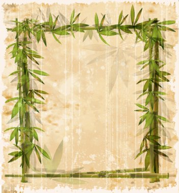 Vintage bamboo frame clipart