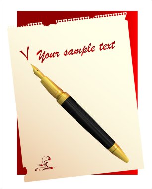 Vintage pen and paper clipart