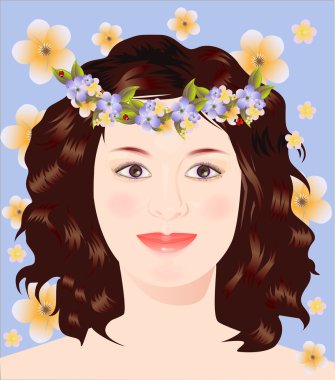 Spring girl clipart