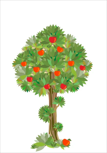 Stilisierter Apfelbaum — Stockvektor