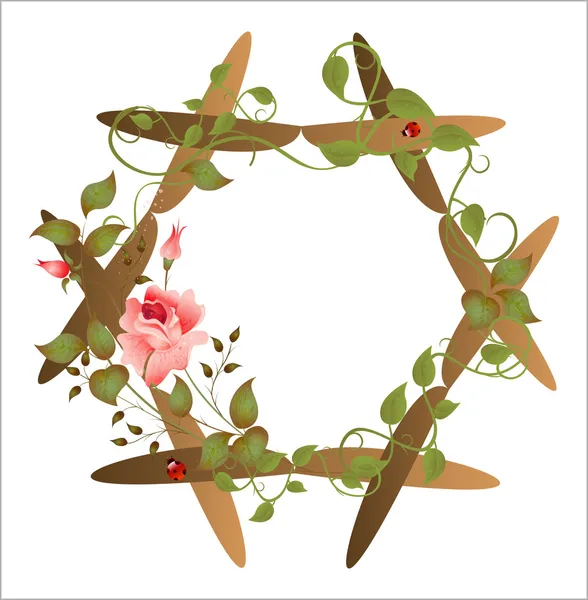 ビンテージ花のフレーム — ストックベクタ