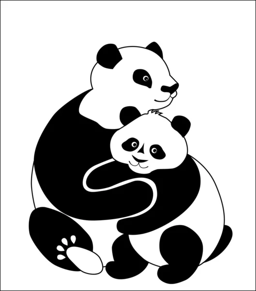 Family of pandas — Stock Vector