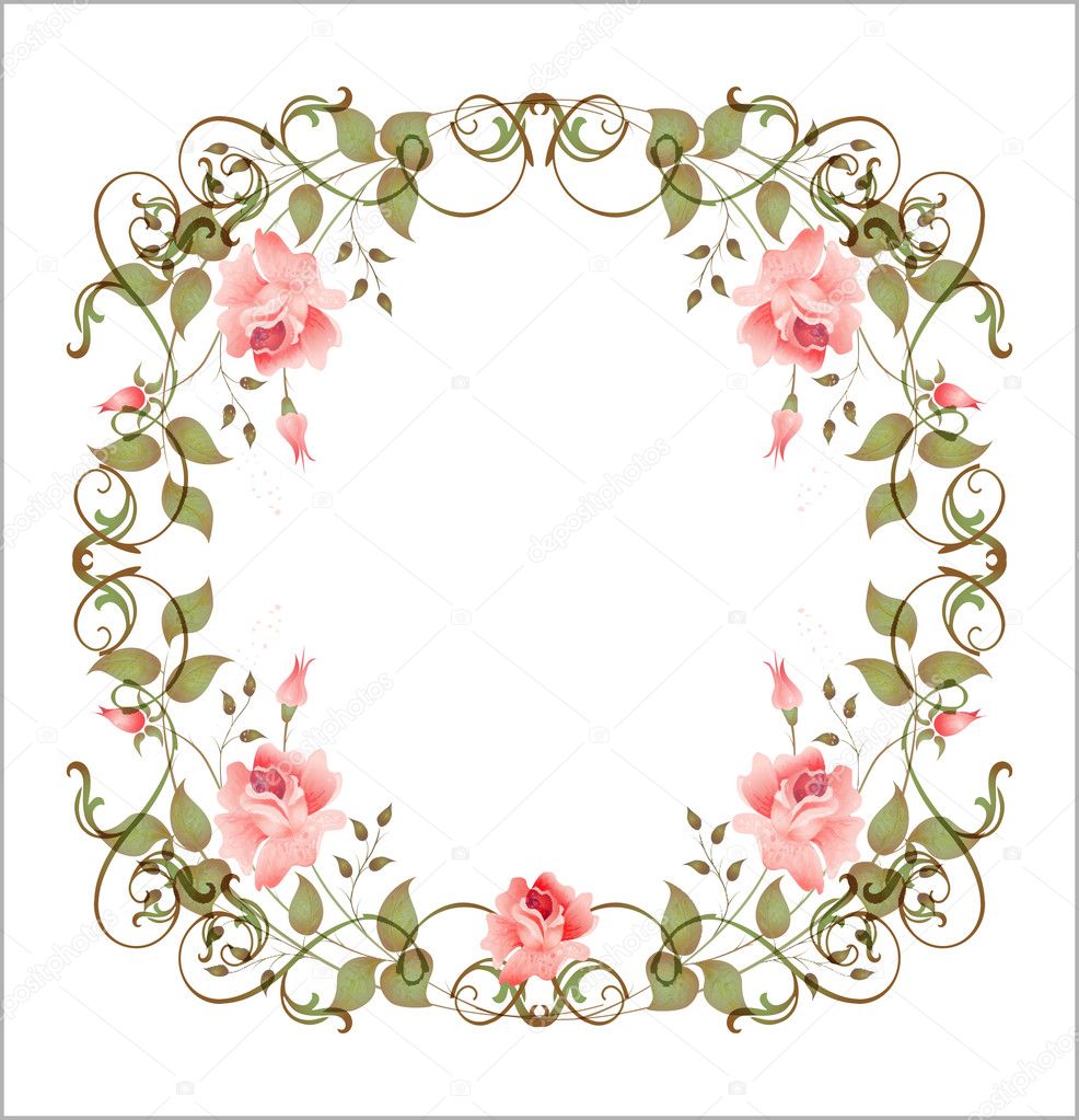 Vintage floral frame