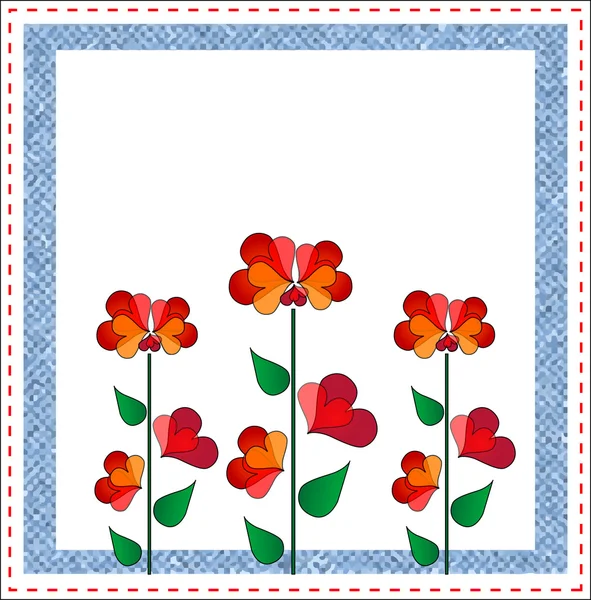 Ημέρα του Αγίου Βαλεντίνου floral σχέδιο — Διανυσματικό Αρχείο