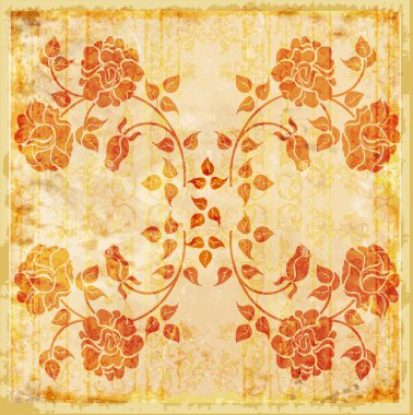 Vintage background with roses clipart