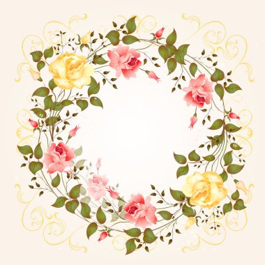 Background with roses clipart