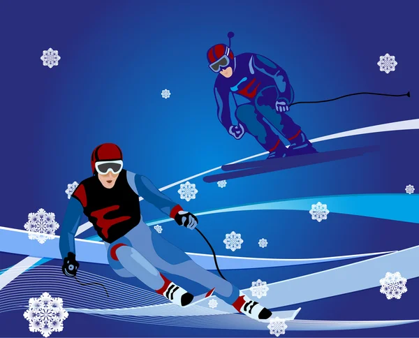 Ilustración esquí-cross — Vector de stock