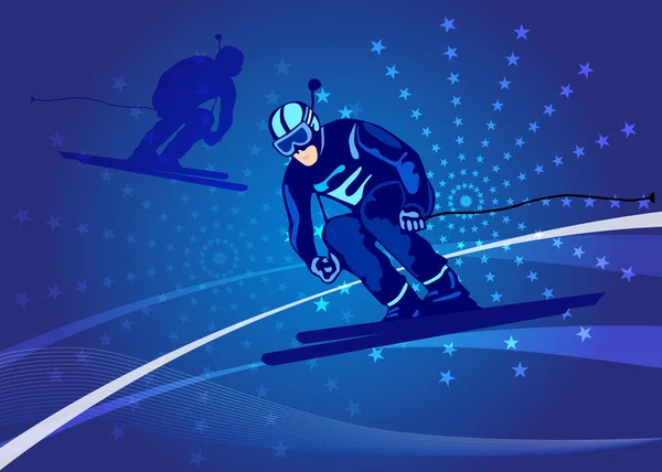 Illustration ski cross — Image vectorielle