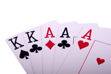 poker kombinasyonu üzerinde beyaz izole