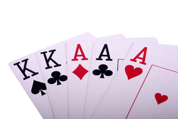 Poker combination isolated on white — Stock Photo, Image