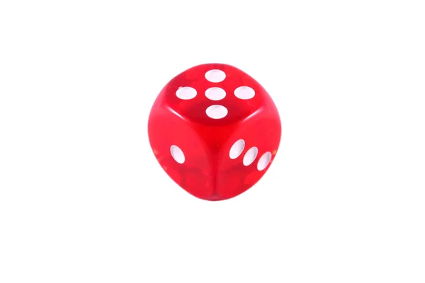 Red dice isolated on white — Stock Photo, Image