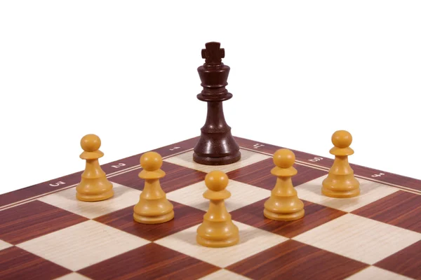 Шахматы выделены на белом — стоковое фото