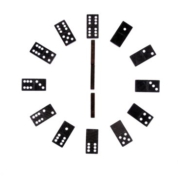 domino kadran üzerinde beyaz izole