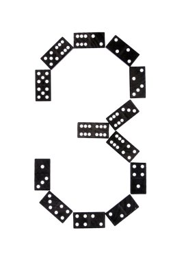 Domino number three clipart