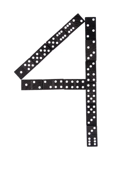 Dominostein Nummer vier — Stockfoto
