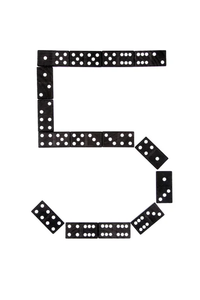 Dominostein Nummer fünf — Stockfoto