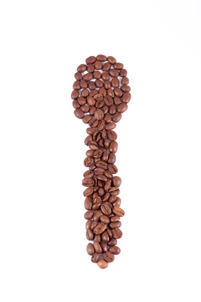 Łyżka z ziaren kawy — Zdjęcie stockowe