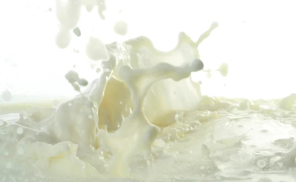 Il latte saporito e fresco che è versato — Foto Stock