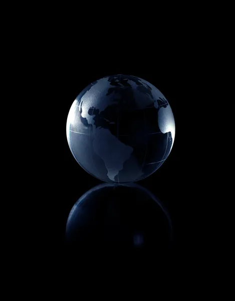 Globe elszigetelt egy fekete háttér, wi — Stock Fotó