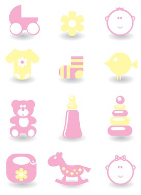 Set of baby icons clipart