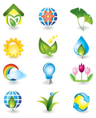 Set of nature design elements clipart