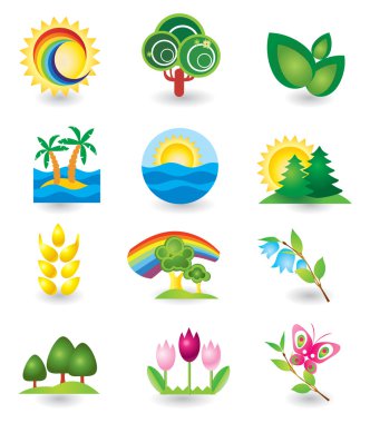 Set of nature design elements clipart