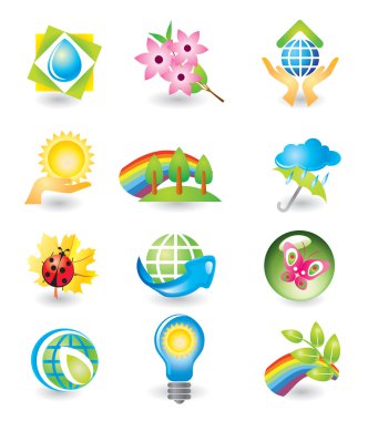 Set of nature design elements clipart