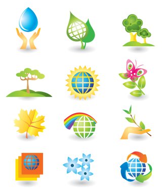 Set of nature design elements clipart