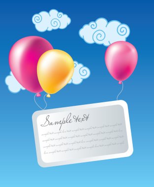Balloons with card clipart
