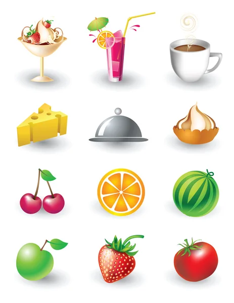 Ensemble d'objets alimentaires — Image vectorielle