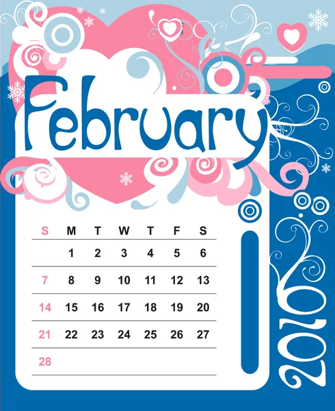 Februari — Stock vektor
