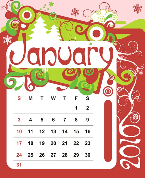 Januari — Stock vektor