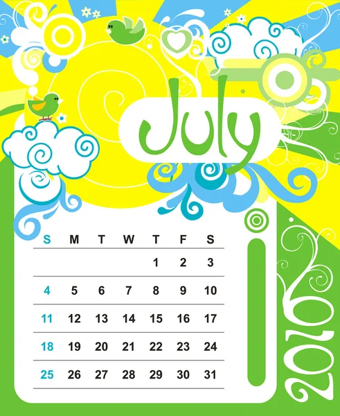 Temmuz — Stok Vektör